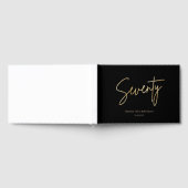 Elegant Black & Gold 70th Birthday ゲストブック (全面)