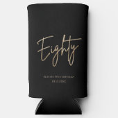 Elegant Black Gold 80th Birthday スリム缶クーラー (正面)