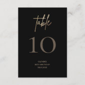 Elegant Black Gold 80th Birthday Table Number 出欠カード (正面)