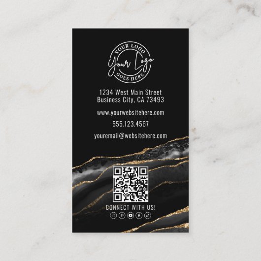 Elegant Black Gold Agate 名刺 (裏面)