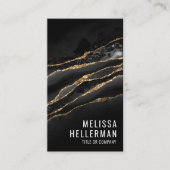 Elegant Black Gold Agate 名刺 (正面)