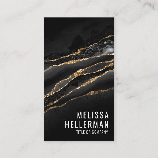 Elegant Black Gold Agate 名刺 (正面)