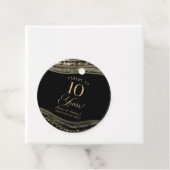 Elegant Black Gold Agate 10th Anniversary Party フェイバータグ (インサイチュ)