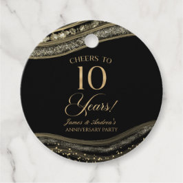 Elegant Black Gold Agate 10th Anniversary Party フェイバータグ
