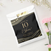 Elegant Black Gold Agate 10th Anniversary Party フェイバーバッグ (封をした状態)