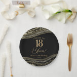 Elegant Black Gold Agate 18th Birthday Party ペーパープレート<br><div class="desc">This is an Elegant Black Gold Agate 18th Birthday Party Paper Plates!</div>