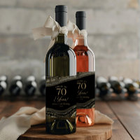 Elegant Black Gold Agate 70th Birthday Party