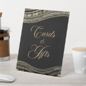Elegant Black Gold Agate Cards & Gifts 台座サイン (インサイチュ)