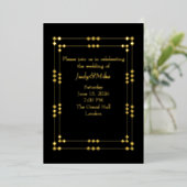 Elegant Black & Gold Art Deco Foil Invitation 箔招待状 (立ち正面)