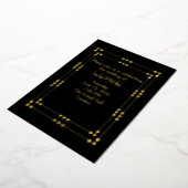 Elegant Black & Gold Art Deco Foil Invitation 箔招待状 (回転した状態)