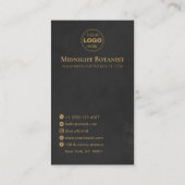 Elegant Black Gold Art Deco QR Code Florist 名刺 (裏面)