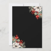 Elegant Black Gold Botanical Christmas Party 招待状 (裏面)