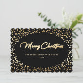 Elegant Black Gold Business Christmas Card シーズンカード (スタンド正面)