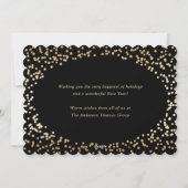 Elegant Black Gold Business Christmas Card シーズンカード (裏面)