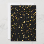 Elegant Black & Gold Celestial Starry Wedding 招待状 (裏面)