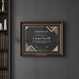 Elegant Black Gold Certificate Of Achievement Desi