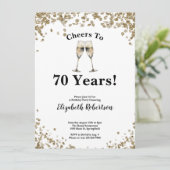 Elegant Black Gold Cheers to 70 Years Birthday 招待状 (スタンド正面)