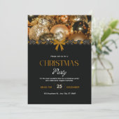 Elegant Black Gold Christmas Invitation 招待状 (スタンド正面)