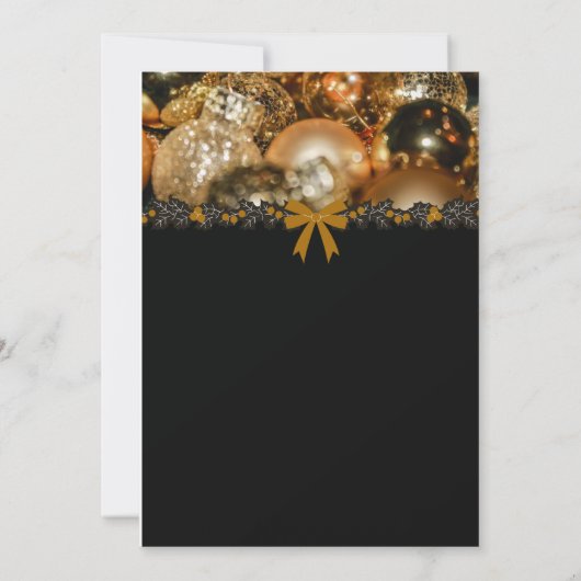 Elegant Black Gold Christmas Invitation 招待状 (裏面)