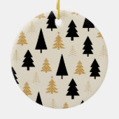 Elegant Black & Gold Christmas Tree セラミックオーナメント (裏面)