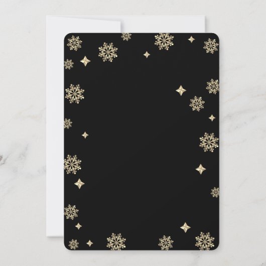 Elegant Black -Gold  Christmas Tree 招待状 (裏面)