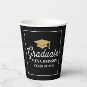 Elegant Black & Gold Class Of 2026 Graduation 紙コップ (正面)