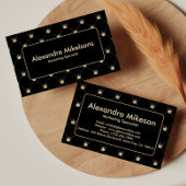 Elegant Black Gold Crown Pattern Professional 名刺