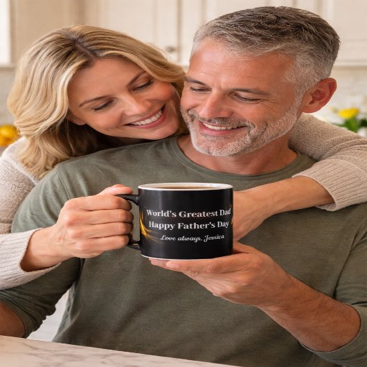 Elegant Black Gold Dad Keepsake Coffee Mug Gift コーヒーマグカップ