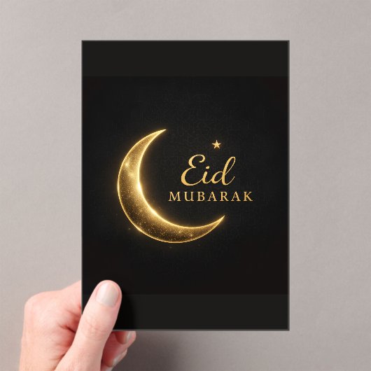 Elegant Black & Gold Eid Mubarak Card – Premium Is アクリル招待状 (インサイチュ (ポータブル))