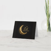Elegant Black & Gold Eid Mubarak Card – Premium Is サンキューカード (正面)