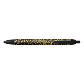 Elegant Black Gold Ethnic Floral Writing Pen 黒ボールペン (裏面)