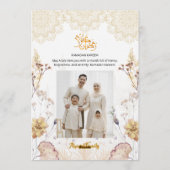 Elegant Black & Gold | Floral Mosque Iftar 招待状 (裏面)
