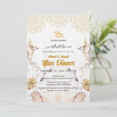 Elegant Black & Gold | Floral Mosque Iftar 招待状 (スタンド正面)
