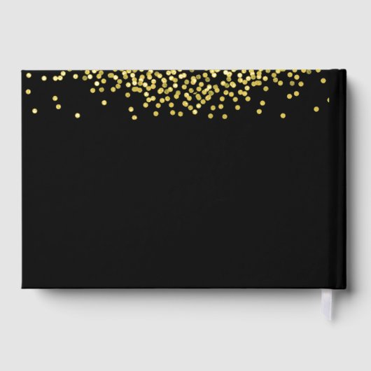 Elegant black gold foil Custom 60th birthday  ゲストブック (裏面)