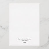 Elegant Black & Gold Foil Wedding Invitation 箔招待状 (裏面)