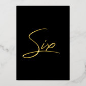 Elegant Black & Gold Foil Wedding Table Number 箔シーズンカード (正面)