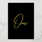 Elegant Black & Gold Foil Wedding Table Number 箔シーズンカード (正面)