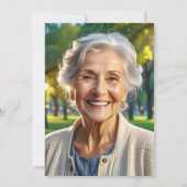 Elegant Black Gold Glitter 85th Birthday Photo 招待状 (裏面)