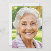 Elegant Black Gold Glitter 98th Birthday Photo 招待状 (裏面)