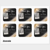 Elegant Black Gold Glitter Photo Birthday スクエアシール (シート)