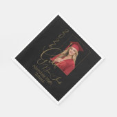 Elegant Black & Gold Graduation スタンダードランチョンナプキン (角)