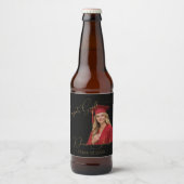 Elegant Black & Gold Graduation ビールラベル (正面)