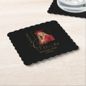 Elegant Black & Gold Graduation ペーパーコースター (アングル)