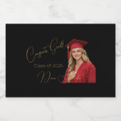 Elegant Black & Gold Graduation リキュールボトルラベル (シングルラベル)