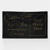 Elegant Black & Gold Graduation 横断幕 (横)