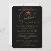 Elegant Black & Gold Graduation Invitation 招待状 (裏面)