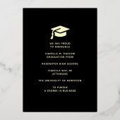 Elegant Black Gold Graduation YY Announcement 箔招待状 (裏面)