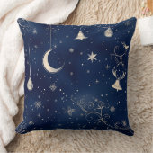 Elegant Black& Gold & Green & Red Christmas Pillow クッション (ブランケット)