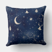 Elegant Black& Gold & Green & Red Christmas Pillow クッション (裏面)