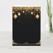Elegant Black & Gold Happy New Year カード (裏面)